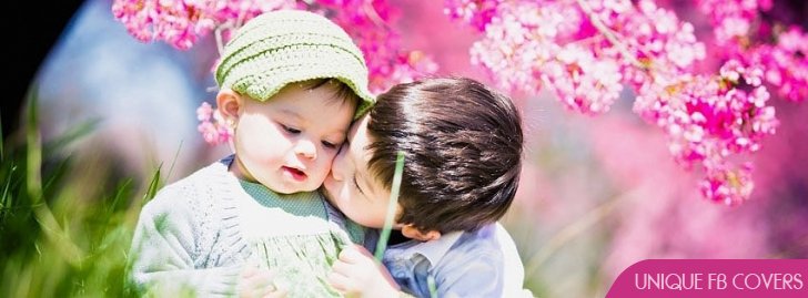 Cute Love Boy Kissing Little Girl In Flower Fb Covers